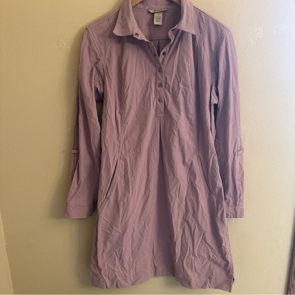Duluth Trading Dress Medium Light Purple Outdoor Comfy Pockets Travel 💜